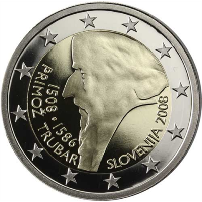 Slowenien-2-Euro-2008-PP-Primoz-Trubar