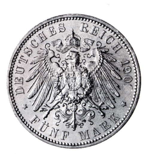 Kaiserreich Hessen -  5 Mark Ludwig III 1875 - 1876 Echtes Original 