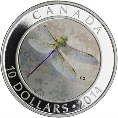 Kanada-10 Dollar-2014-AGpp-Green Darner-Farbe-RS