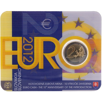 Slowakei-2Euro-2012-BU-10JahreEuro-Bargeld-Coincard-RS-1