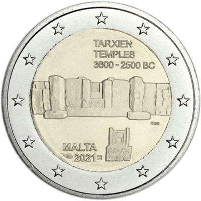 Malta-2-Euro-2021-Traxien-mit-Füllhorn