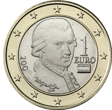 Österreich 1 Euro 2003 bfr. Wolfgang Amadeus Mozart