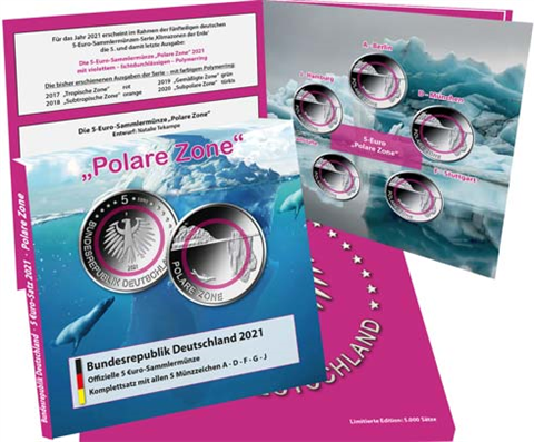 Deutschland-5-x-5-Euro-2021-Polare-Zone-Stgl-im-Folder
