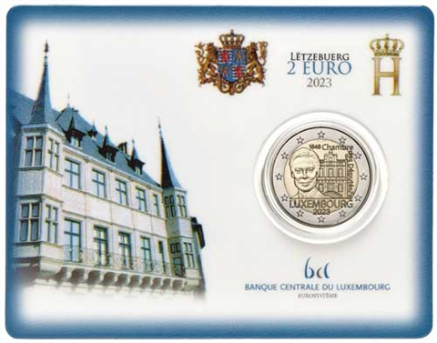 Luxemburg-2Euro-2023-Stgl-Abgeordneten-Kammer-füllhorn-Coincard-RS