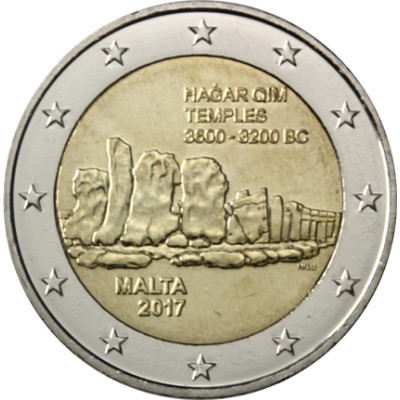 Malta 2 Euro Sondermünze Hagar Qim mit Mzz. F 2017 