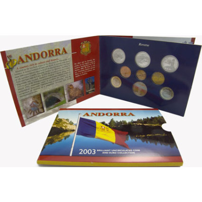 Andorra Kursmünzen Centime 2003 im Folder 