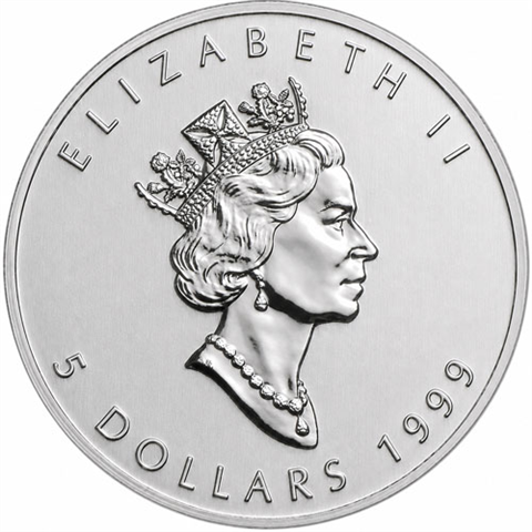 Kanada-5-Dollar-1999-1-Unze-Silber-Maple-Leaf-RS