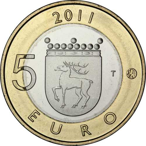 Finnland 5 Euro 2011 Landschaften Aland PP im Folder 2