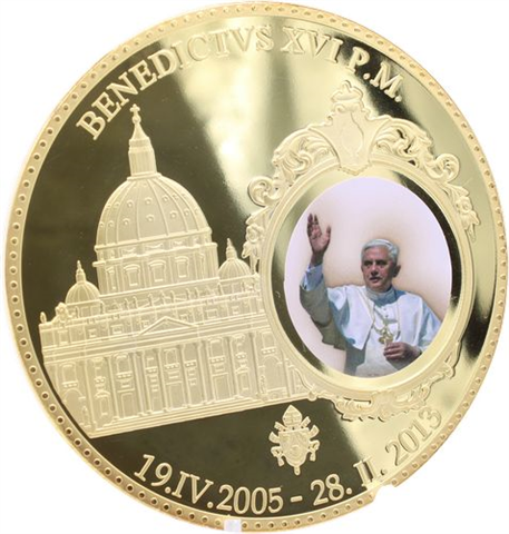 Vatikan-Medaille-2011-CUpp-Benedikt XVI-vergoldet-RS