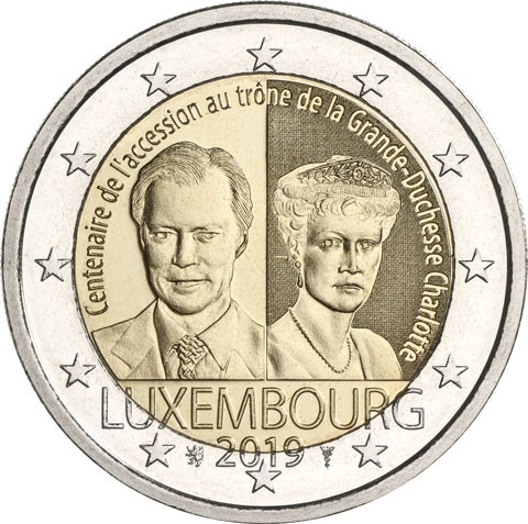 2 Euro-Gedenkmünze Luxemburg 2019 Großherzogin Charlotte 