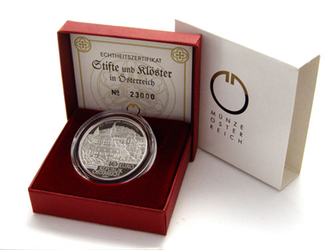 Österreich-10-Euro-2007-Silber-PP-St-Paul-im-Lavanttal-Etui