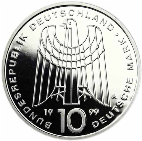 Deutschland-10-DM-Silber-1999-PP-50-Jahre-SOS-Kinderdörfer-I