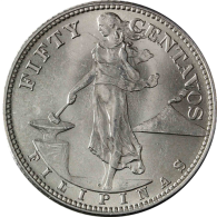 Philippinen 50 Centavos 1944 bfr Stehende Filipinas mit Ambos II