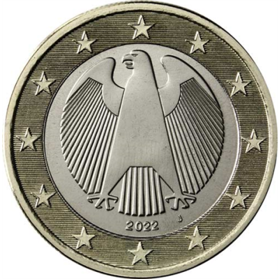 Deutschland-1Euro-2022-bfrcu-Kursmünze-J