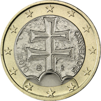 Slowakei 1 Euro münze 2010 bfr. Doppelkreuz auf den Bergen 