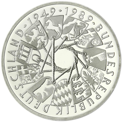 Deutschland 10 DM Silber 1989 Stgl. 40 Jahre Bundesrepublik I