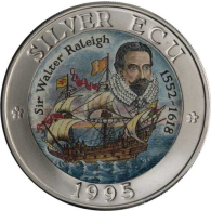 Großbritannien-Ecu-1995-AGstgl-Farbe-Sir Walter Raleigh-RS