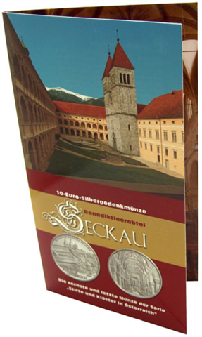 Österreich-10-Euro-2008-Silber-HGH-Seckau-Folder