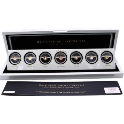 Gabun-7x1000 Francs-2023-AUpp-Half Gram Gold 2023- EtuiIII