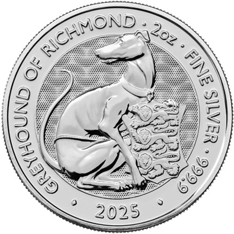 Grossbritannien-5Pounds-2025-2-Unzen-Silber-Greyhound-of-Richmond-RS