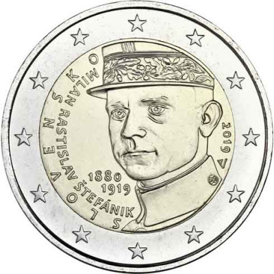 2 Euro Gedenkmünze Slowakei 100. Todestag von Milan Rastislav Štefánik 2019 