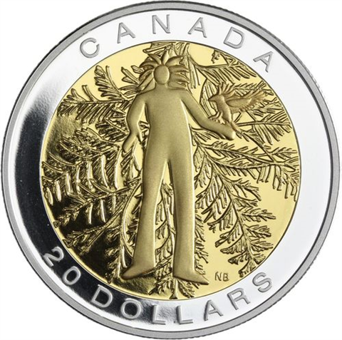 Kanada-7x20Dollar-2014-AGpp-Adler-Wolft-vergoldet-RSVS