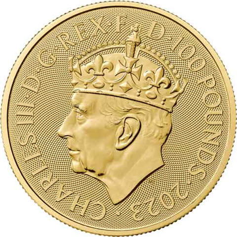 Großbritannien-100Pfund-2023-1-Unze-Gold-Krönung-Charles-RS