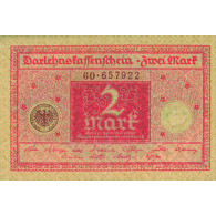 2 Mark Darlehnskassenschein Banknote Inflation 