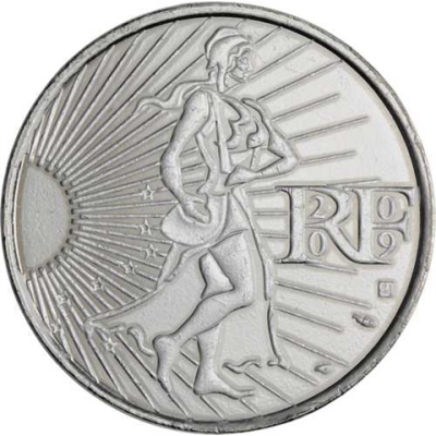 Frankreich-10 Euro-2009-AGstgl-Säerin-RS