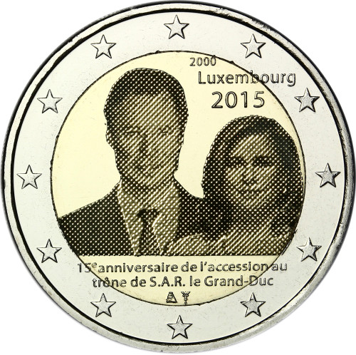 Luxemburg 2 Euro 2015 bfr. 15 . Jahrestag Thronbesteigung von Großherzog Henri