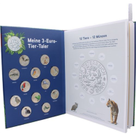 Österreich-12x3 Euro-2016-2019-Tiertaler-Buch