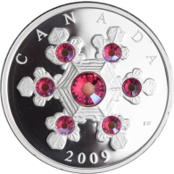 Kanada-20 Dollar-2009-AGpp-Pink Crystal Snowflake-RS