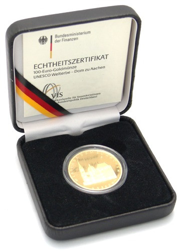 Deutschland 100 Euro 2012 stgl. UNESCO Welterbe Aachen Mzz. nach HISTORIA-Wahl