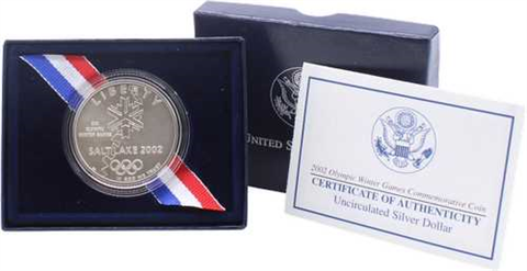 USA-1 Dollar-2002-AGstgl-Olympic Winter Games-Etui