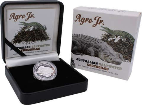Australien-5 Dollar-2015-AGpp-Krokodil Agro Jr.-RS