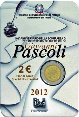 Italien 2 Euro 2012 Pascoli im Blister