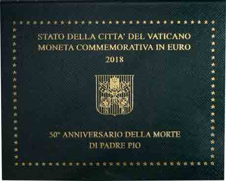 Vatikan-2-Euro-2018-Padre-Pio-Stempelglanz-III