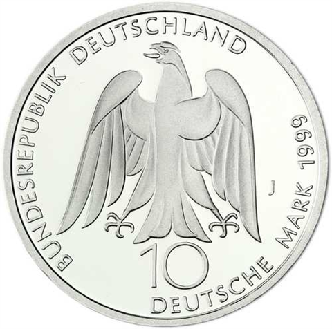 Deutschland 10 DM Silber 1999 Stgl. Johann Wolfgang von Goethe und Weimar I