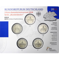 Deutschland 5 x 2 Euro 2018 stgl Charlottenburg - Berlin Mzz: A - J im Folder