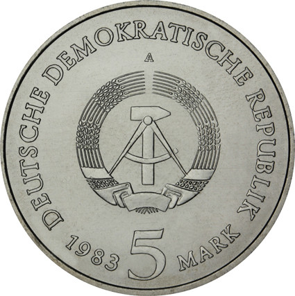  J.1590 - DDR 5 Mark 1983 - Luthers Geburtshaus SONDERPREIS 
