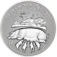 1 Oz Silber 2019 Lunar UK Schwein