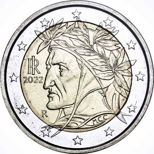 Italien-2Euro-2022-stgl-Kursmünze-RS