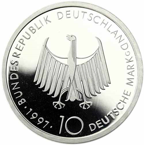 Deutschland-10-DM-Silber-1997-PP-100-Jahre-Erfindung-des-Dieselmotor-I