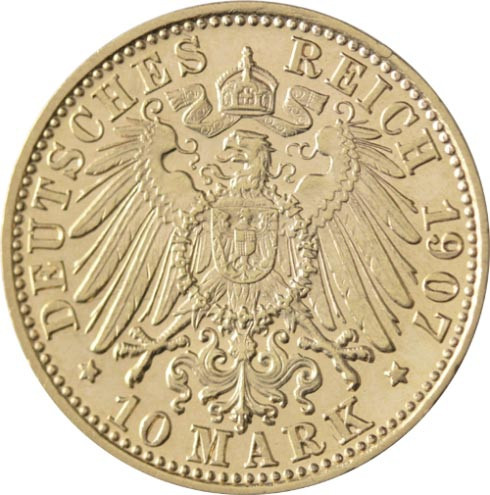 Kaiserreich 10 Mark 1900-1912 König Otto von Bayern J.201