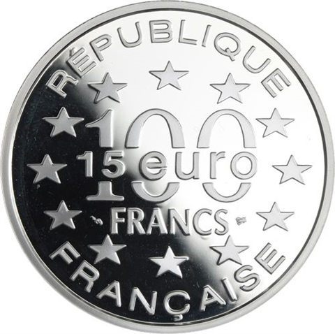 Frankreich-15 Euro 100 Francs-1997-AGpp-Meerjungfrau Copenhagen-RS