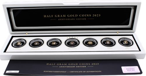 Gabun-7x1000 Francs-2023-AUpp-Half Gram Gold 2023- EtuiIII