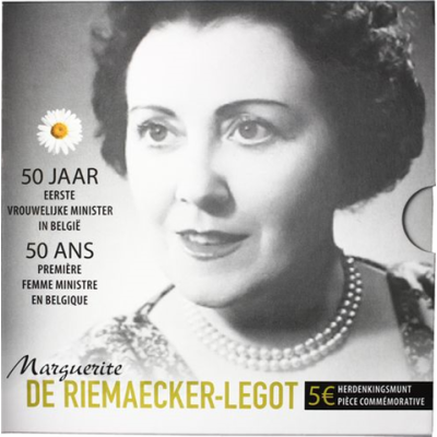 Belgien 5 Euro 2015 PP Marguerite de Riemaecker Legot im Folder geschlossen