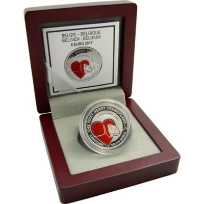 Belgien-5-Euro-2017-PP-Die-erste-Herztransplantation-mit-OVP
