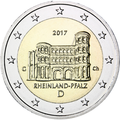 Deutschland-2Euro-2017bfr-PortaNigra-Münzzeichen-G-RS