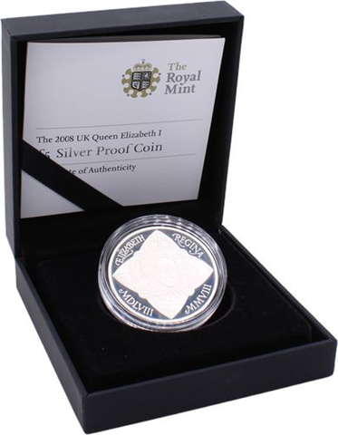 Großbritannien-5 Pfund-2008-AGpp-Queen Elizabeth I-RS